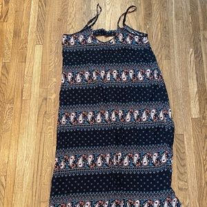 Black maxi dress with colorful paisley print